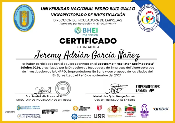 Participación Bootcamp + Hackaton Ecoimpacto (2da Edición)
